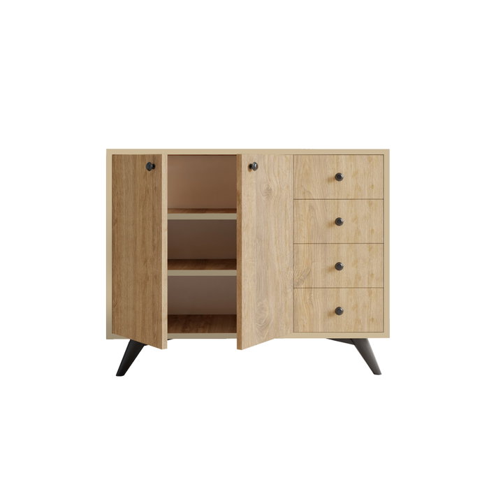 Hanah Home Armario Multiusos Roble 100x82x35 cm